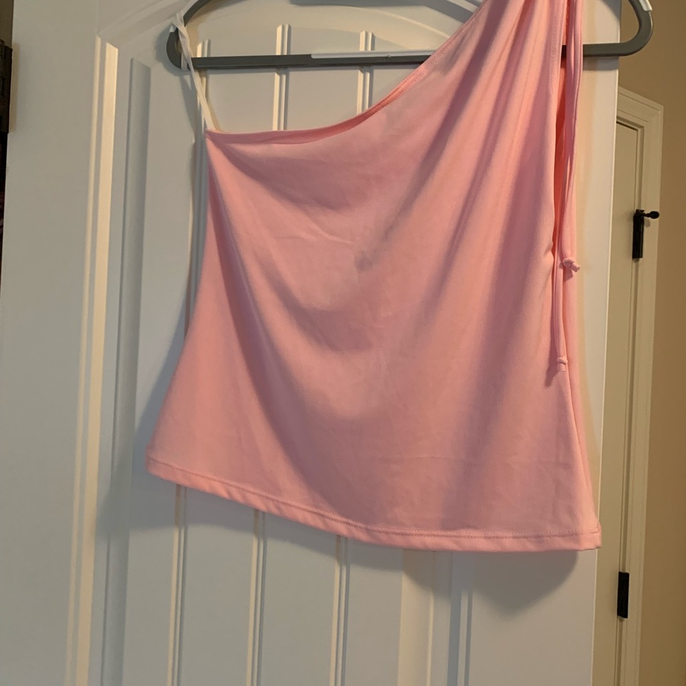 Pink One-Shoulder Women's Top